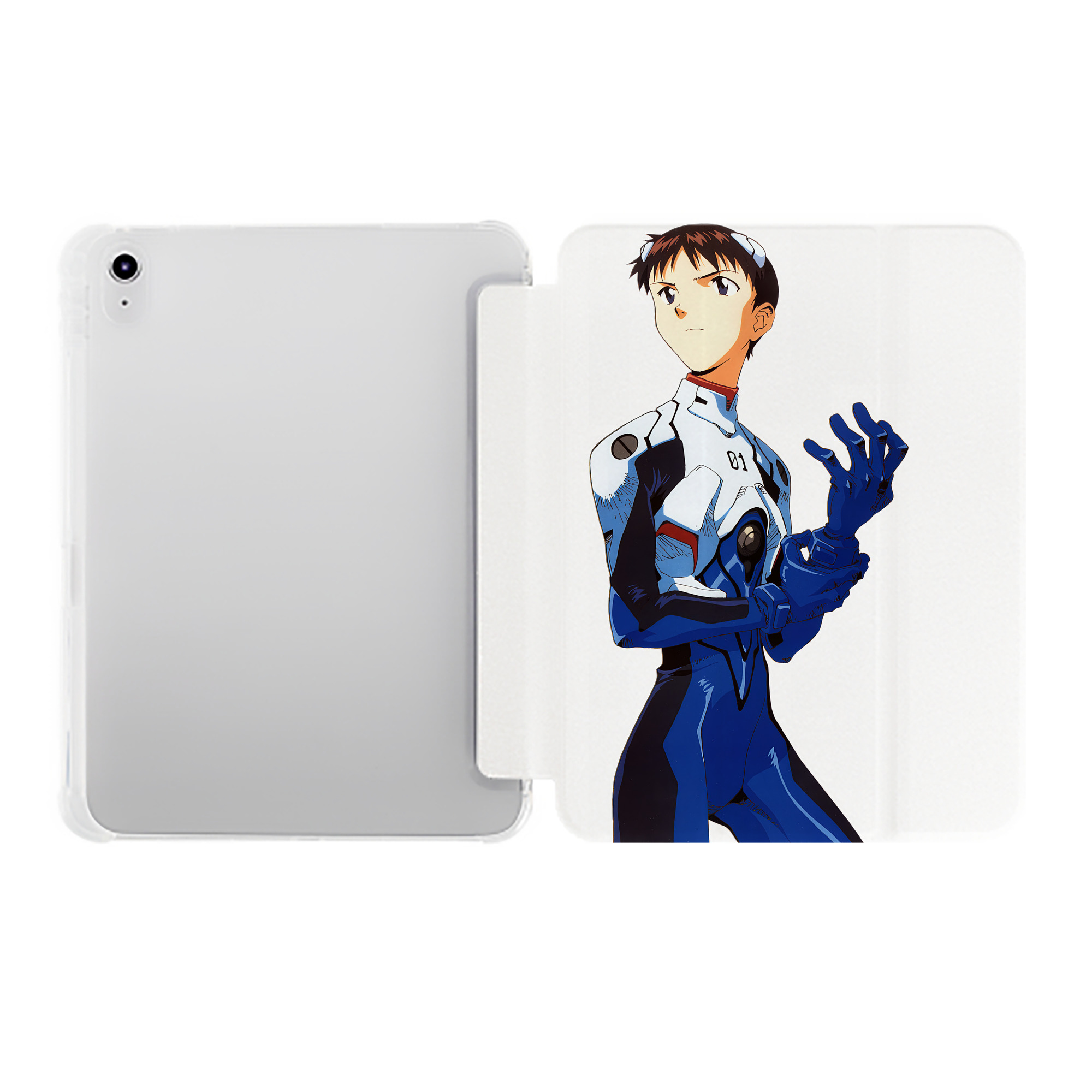 （画像用） EVA 新世紀エヴァンゲリオン IPad ケース ペン収納付き 三つ折りスタンド PUレザー×シリコン 対応機種9.5/10.5/10.9インチ